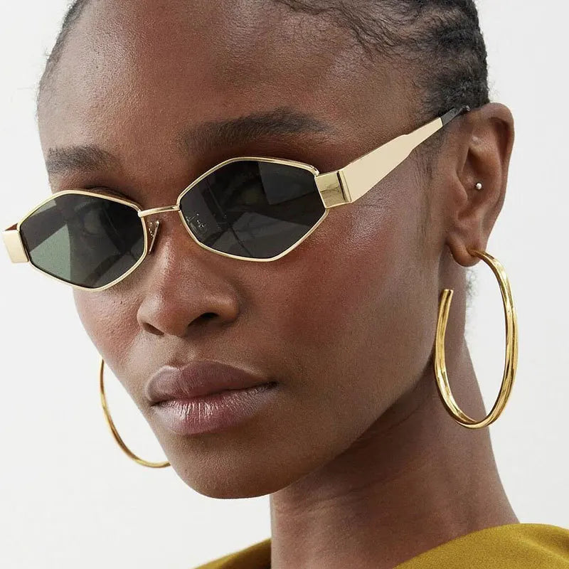 Vintage Sonnenbrille im Polygon-Stil – Retro-Design für Damen & Herren