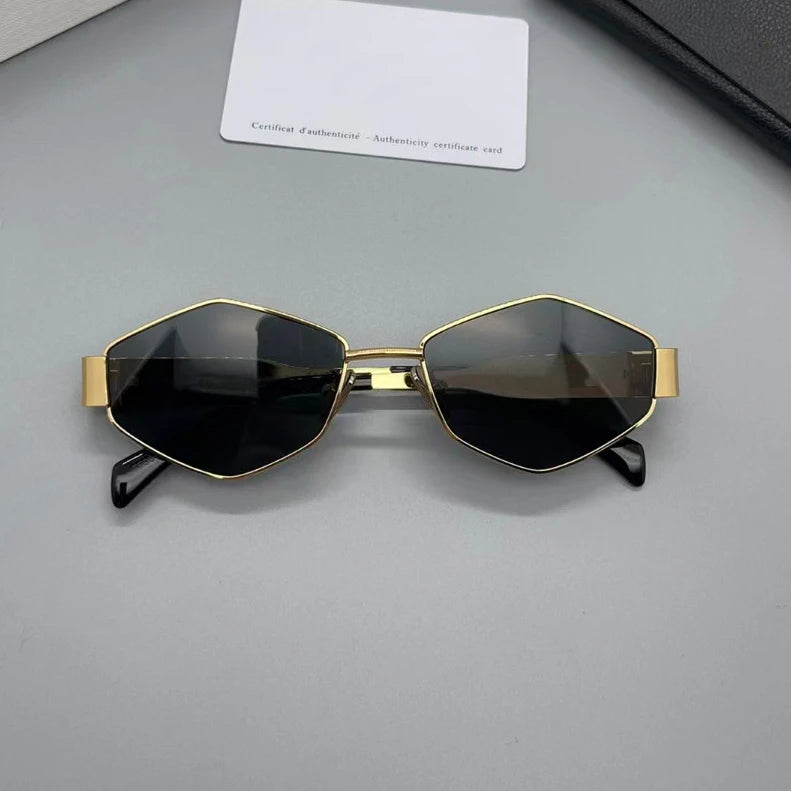 Vintage Sonnenbrille im Polygon-Stil – Retro-Design für Damen & Herren