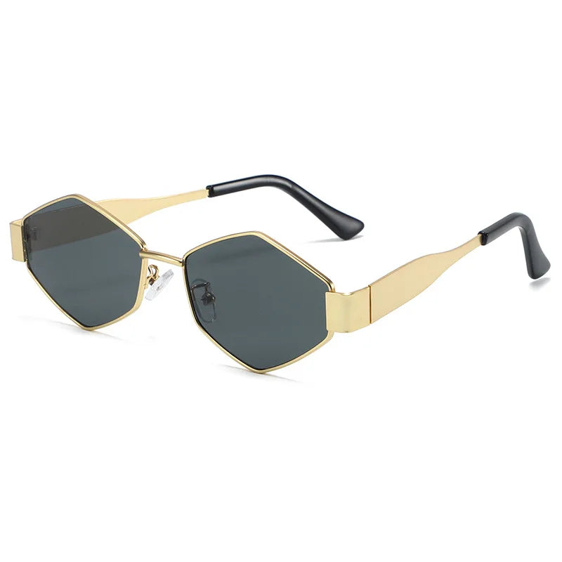 Vintage Sonnenbrille im Polygon-Stil – Retro-Design für Damen & Herren