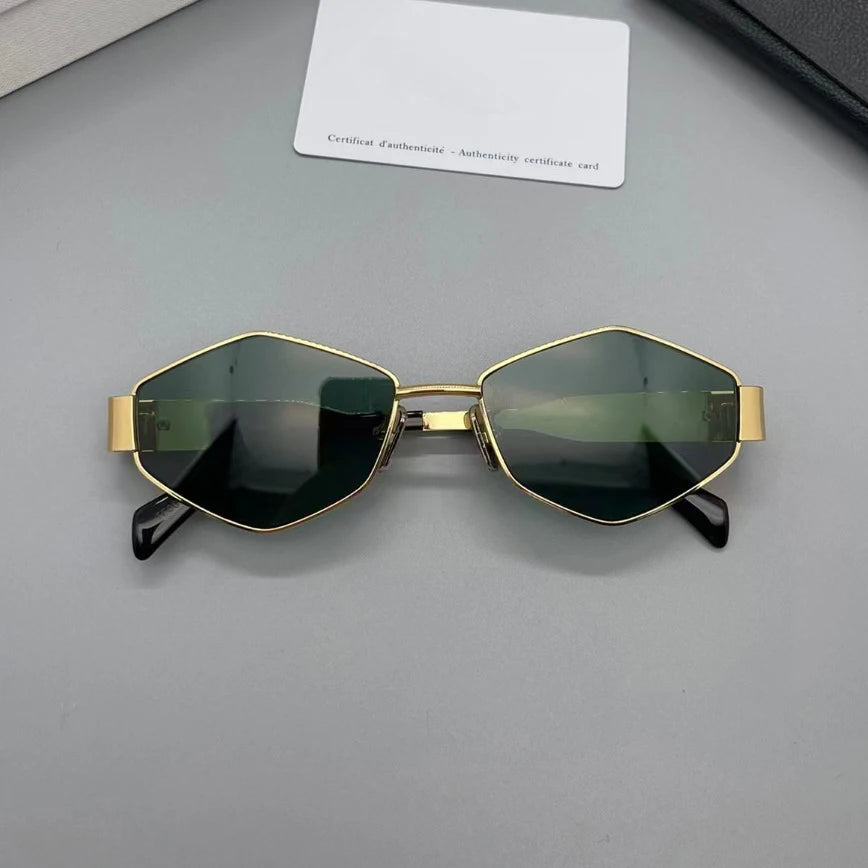 Vintage Sonnenbrille im Polygon-Stil – Retro-Design für Damen & Herren