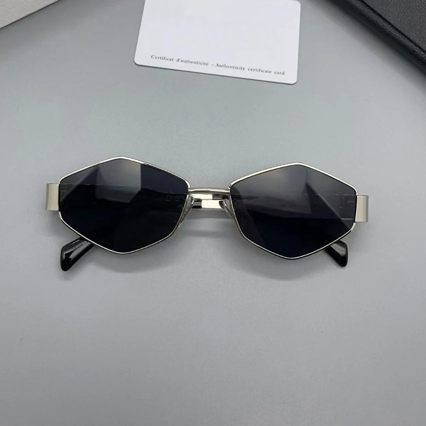 Vintage Sonnenbrille im Polygon-Stil – Retro-Design für Damen & Herren